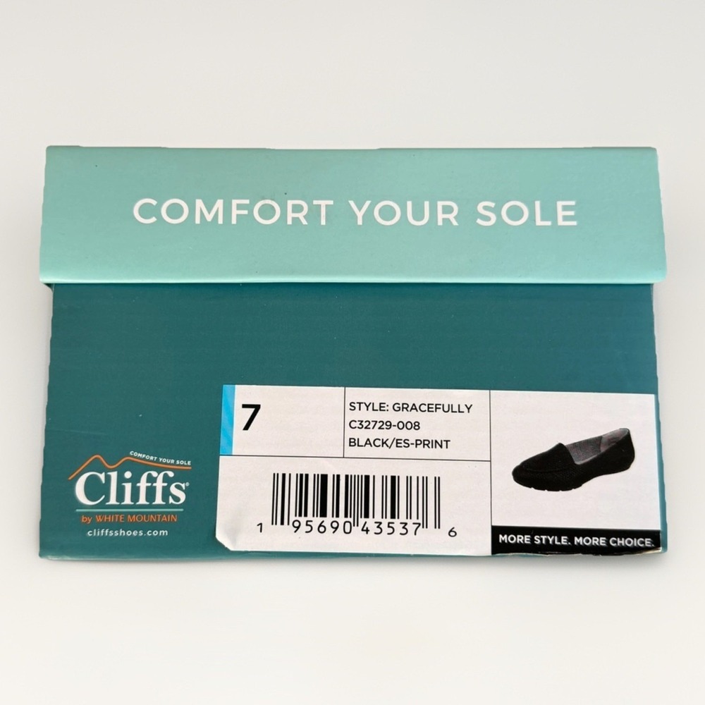 Cliffs by White Mountain Gracefully Flats Women's Size 7 Black Print Slip On - Picture 6 of 16